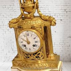 Zegar kominkowy Ludwik XVI brąz złocony
