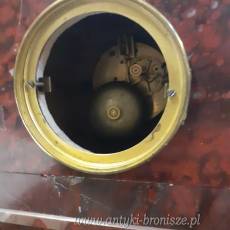 Zegar bijacy, marmur bordo z figura orla z brazu, komplet  - poe. 2410