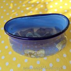 Wazon owalny w przekroju (splaszczony), w kolorze niebieskim - poz. 2781