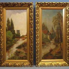 Para obrazow ONP "Pejzaze" - podpisane L. DUBOIS - poz. 2882