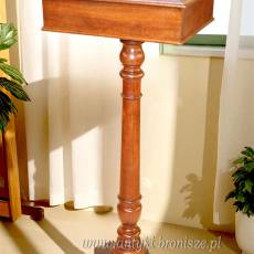 Wiktoriański słupek garderobiany stolik, postument lity mahoń XIXw po renowacji (politura) 118cm wys.