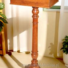 Wiktoriański słupek garderobiany stolik, postument lity mahoń XIXw po renowacji (politura) 118cm wys.