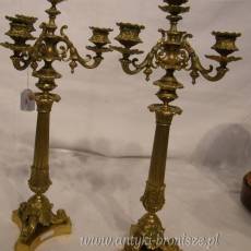 Para kandelabrow Napoléon III z mosiadzu, 4-ramienna gora ruchoma - poz. 3025