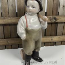 Chłopiec z dzbanem Andreas Sinko Zsolnay Węgry lata30te wys.19cm