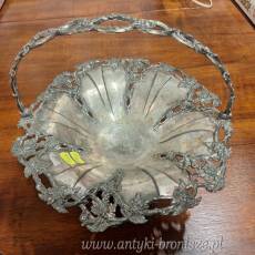 Patera metal z uchwytem ruchomym, na nozkach - poz. 4445