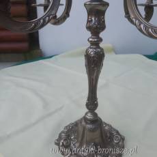 Swiecznik -kandelabr 5-ramienny z posrebrzanego metalu - poz. 3263