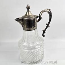 Karafka, dzbanek z platerowanym okuciem Italia lata 50te