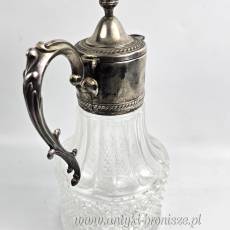 Karafka, dzbanek z platerowanym okuciem Italia lata 50te