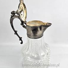 Karafka, dzbanek z platerowanym okuciem Italia lata 50te