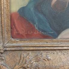 OlejNaDesce - Portret "Marynarz" - podpisany, w ramie w stylu Art Nouveau - poz. 4430