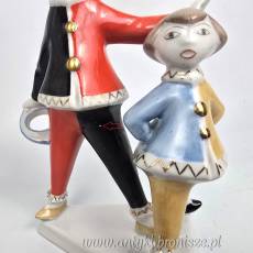 2 Klauny Arlekin Art Deco Hollohaza Węgry wys.21cm