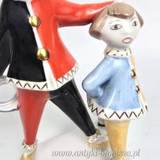 2 Klauny Arlekin Art Deco Hollohaza Węgry wys.21cm