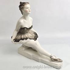 Balerina figurka w stylu Art Deco Oláh Sándor porcelana Węgry 1958r 26/27cm