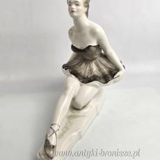 Balerina figurka w stylu Art Deco Oláh Sándor porcelana Węgry 1958r 26/27cm