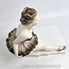 Balerina figurka w stylu Art Deco Oláh Sándor porcelana Węgry 1958r 26/27cm