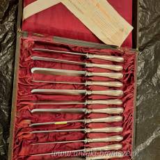 Nakrycia stolowe:  Srebrne Noze Srednie - 12szt. w etui z certyfikatem - poz. 846-2