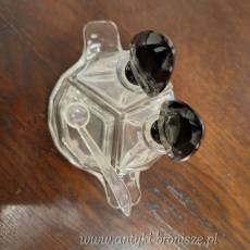 Zestaw oliwa/ocet - 3 szklane pojemniki Art Déco - poz.4321