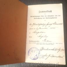 Książeczka ubezpieczeniowa Królewiec 1912r język niemiecki