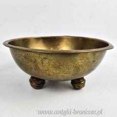 Samowar mosiężny z tacą, płukalnicą i czajniczkiem Rosja XIX/XXw