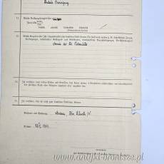 Niemiecki kwestionariusz personalny ( do Volkslisty ) okres II wojny światowej