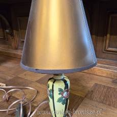 Lampa nocna Art Deco Boch Frères Keramis Belgia lata 30te wys.34cm z abażurem WYPRZEDAŻ