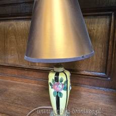Lampa nocna Art Deco Boch Frères Keramis Belgia lata 30te wys.34cm z abażurem WYPRZEDAŻ