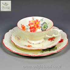 Zestaw śniadaniowy Tiefenfurt Parowa porcelana śląska lata 20/30te