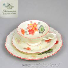 Zestaw śniadaniowy Tiefenfurt Parowa porcelana śląska lata 20/30te