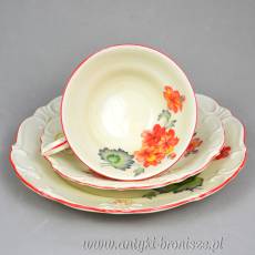 Zestaw śniadaniowy Tiefenfurt Parowa porcelana śląska lata 20/30te