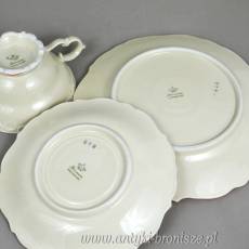 Zestaw śniadaniowy Tiefenfurt Parowa porcelana śląska lata 20/30te