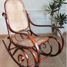 Fotel gięty bujak Thonet ok.1900r. po renowacji drewna WYPRZEDAŻ