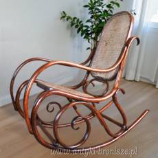 Fotel gięty bujak Thonet ok.1900r. po renowacji drewna WYPRZEDAŻ