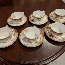 Filizanki do herbaty na spodkach, fajans Sarreguemines - poz. 260