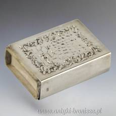 Zabytkowe etui na zapałki srebro próby 925 judaika