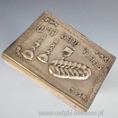 Zabytkowe etui na zapałki srebro próby 925 judaika