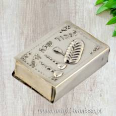 Zabytkowe etui na zapałki srebro próby 925 judaika