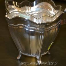 Platerowy koszyk (bomboniera) ze szklanym wkladem z podwojnym szlifem - poz. 4433