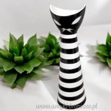 Wazonik kot sygnowany Zsolnay dekoracja a'la picasso porcelana węgierska lata 60-te