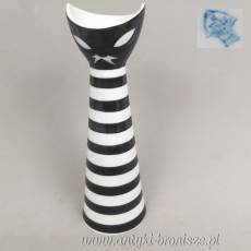 Wazonik kot sygnowany Zsolnay dekoracja a'la picasso porcelana węgierska lata 60-te