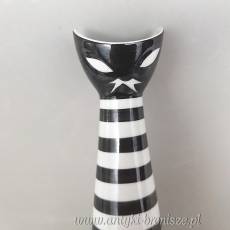 Wazonik kot sygnowany Zsolnay dekoracja a'la picasso porcelana węgierska lata 60-te