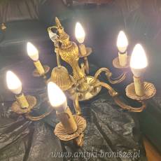 Lampa 6-cio ramienna braz zlocony - poz. 0001
