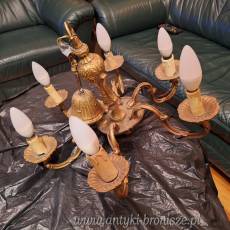 Lampa 6-cio ramienna braz zlocony - poz. 0001