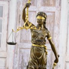 Temida figura z brązu złoconego prezent + grawer GRATIS Adwokat Sędzia