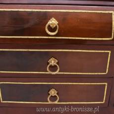 Komoda Szafa pod TV Styl Barok - Marmurowy Blat - Drewno, 6 Szuflad