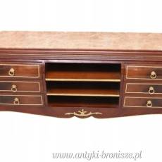 Komoda Szafa pod TV Styl Barok - Marmurowy Blat - Drewno, 6 Szuflad