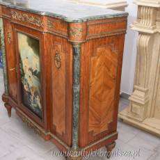 Pałacowa Drewniana Komoda z Malunkami - Szafa, Komoda + Marmur Blat