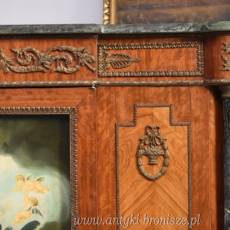 Pałacowa Drewniana Komoda z Malunkami - Szafa, Komoda + Marmur Blat