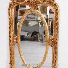 Złote Herbowe Lustro - Amory Anioły - Owal 182 x 101 cm - Dekor Cudo