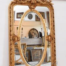 Złote Herbowe Lustro - Amory Anioły - Owal 182 x 101 cm - Dekor Cudo