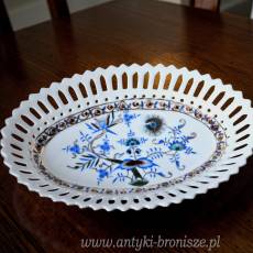 WYPRZEDAŻ Półmisek koszyk ażurowy wzór cebulowy porcelana lata 20te